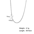 Stainless steel necklace featuring silver initial X pendant with 45+5cm chain details - Letter X