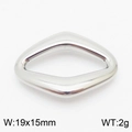 Silver geometric rhombus hollow pendant in polished stainless steel for DIY jewelry - 19mm / Steel