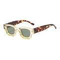 Square polarized sunglasses in transparent champagne frame with tortoise shell temples - Transparent Yellow Frame Tortoise Temple G15 Polarized