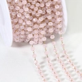 18k gold stainless steel chain with faceted light pink crystal beads for jewelry making - 3.6mm (1m/Pack) / Gold Chain - Pink