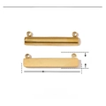 Detailed size chart of gold stainless steel bar pendant measuring 30mm by 8mm for jewelry - Gold Flat Long Bar Pendant
