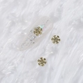 Golden snowflake nail art alloy charms with AB crystals for festive manicure decorations - Style A1143-11