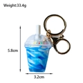 Miniatuur blauwe ijscoupe sleutelhanger met afmetingen 5.8cm hoogte en 3.2cm breedte - Sundae Blauw