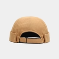 Detail of khaki herringbone docker hat showing adjustable strap and texture - Adjustable / Khaki