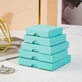 Stack of tiffany blue drawer jewelry boxes in five different thickness sizes - Pale Blue