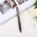 Retractable erasable gel pen with black rubber grip and translucent grey barrel - Retractable/0.5mm / Black