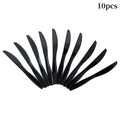 Set of 10 black disposable plastic knives with serrated edges for graduation parties - Black Knives