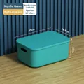 Nordic green 15L large storage box with lid, 35x24.9x15cm matte organizer for home use - Extra Large (35x24.9x15cm) / Nordic Green