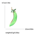 Broche creativo de vaina de guisante en esmalte verde y oro, 4.7cm x 2.0cm - Verde