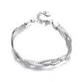 Elegante pulsera de múltiples hilos entrelazados en acero inoxidable color plata - Color Acero