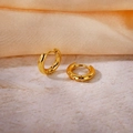 Elegant gold tone circular hoop earrings featuring a polished high-shine metallic finish - Inner Diameter 8mm / Gold