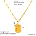 Collier minimaliste en acier inoxydable plaqué or 18 carats avec pendentif étoile - Style Carte Étoilée Vintage (SN069G)