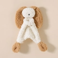 White and light brown plush rabbit baby comforter made of soft lamb wool material - White & Khaki (White Body) Lamb Wool Rabbit