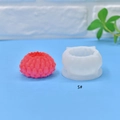 Kleine Silikonform für Sukkulenten und Beeren mit roten Kerzen- und Seifenmustern - Größe S