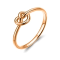Polished rose gold stainless steel love knot ring with minimalist twisted design - US 4 / Rose Gold - Love Knot