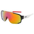 Sport cycling sunglasses with red-orange gradient lens and white frames for outdoor use - Black White Frame Purple Film with Logo