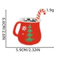 Detail of red Christmas cup embroidery patch with precise 5.9x6.6cm dimensions - Christmas Red Cup Style