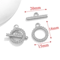 Silver stainless steel OT toggle clasp with wheat leaf texture for jewelry making 20mm - Style K / Steel