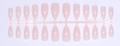 Detail of almond shaped press-on nails in nude pink jelly finish on plastic frame - Translucent Pale Pink (SD-15)