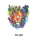 Waterproof temporary tattoo sticker with colorful watercolor lion and butterfly design - Th-229 / 210*148mm