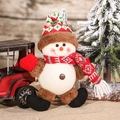 Pupazzo di neve natalizio luminoso in peluche con cappello di maglia decorativo - Stile Pupazzo di Neve Con Luce