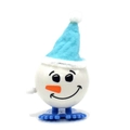Wind-up snowman toy in white and blue with a pointed hat for Christmas gift - Wind-up Snowman with Blue Pointed Hat