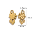 Macro detail of golden daisy flower pendant showing dimensions 18mm height and 9mm width - Daisy Pattern #6 / Gold