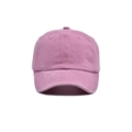 Detailed close-up of pink washed cotton baseball cap with vintage finish and curved brim - Kids Head: 54-56CM / Pink