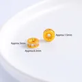 Golden 6.3mm round spacer bead with white zircon inlay for jewelry making - Zirconia Spacer 6.3mm (1pc)