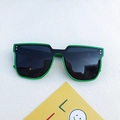 Avant-garde oversized square sunglasses in vibrant neon green with dark gray lenses - Green