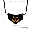Halloween pet bandana with orange glitter pumpkin pattern and dimension details - Pet Neck Wrap / Devil Face Style