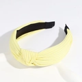 Light yellow knotted headband made of ribbed fabric for a stylish summer accessory - Light Yellow