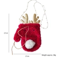 Borsa a tracolla renna in feltro di lana rossa con corna dorate e tracolla di perle - Guanti Natalizi Con Pompon Bianchi E Corna Di Renna