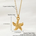 Golden stainless steel starfish necklace with textured surface and delicate chain link - Necklace (Chain And Pendant Included) / Gold Starfish (NAB03-6)