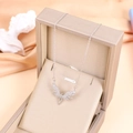 Silver angel wing necklace with shimmering zircons in a premium champagne jewelry box - Angel Wing/Dragonfly Style (9143-Silver) / Silver