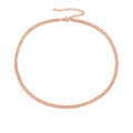 Collana a catena cubana chic in acciaio inossidabile oro rosa con chiusura a moschettone - Larghezza Media Stile Corto / Oro rosa