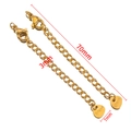 70mm gold stainless steel extender chain with lobster clasp and round tag for jewelry - Triangle / Gold