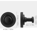 Black magnetic wreath hook with detailed diameter and thickness dimensions shown - Black Round Head Hook