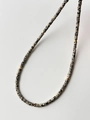 Minimalist dalmatian jasper stone beaded necklace with polished gold metal spacers - Cream Stone