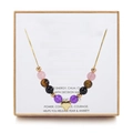 Detail of 6mm healing gemstone necklace with heart pendant in a kraft paper gift box - Protection Series - Style 2 (With Heart)