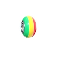 Polished resin beads with green, yellow and red striped patterns for DIY bracelets - Striped 4