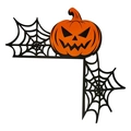 Halloween Kürbis und Spinne Netz Holz Türrahmen Ecke Deko Ornament Bastelarbeit - Jack-O'-Lantern Blau