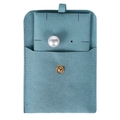 Microfiber jewelry pouch with snap closure in dark teal blue with pearl insert card - Microfiber with Insert (Blue) / 8x8cm