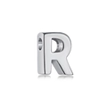 Polished S925 sterling silver alphabet R pendant with shiny metallic finish for women - White Gold DY130022 (R)