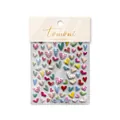 Retro jelly nail art stickers featuring colorful heart patterns and checkerboard designs - Jelly Heart Style (MS335)