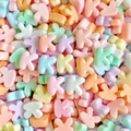 Macro shot of colorful resin K-letter beads in various pastel candy tones and smooth finish - Letter K (Random Mixed One) / Small