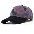 Berretto da baseball mimetico unisex con motivi rosso-blu-nero e visiera curva - Regolabile / Mimetico Blu
