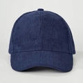 Klassische dunkelblaue Cord-Baseballkappe mit verstellbarem Softtop für Damen und Herren - Marineblau