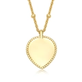 Minimalistische S925 zilveren hartketting met kralenrand en een gouden afwerking voor dames - Geen letter