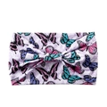 Bandeau large élastique pour yoga avec imprimé papillon violet et design à nœud - Violet Clair Papillon Multicolore (HD37-13)